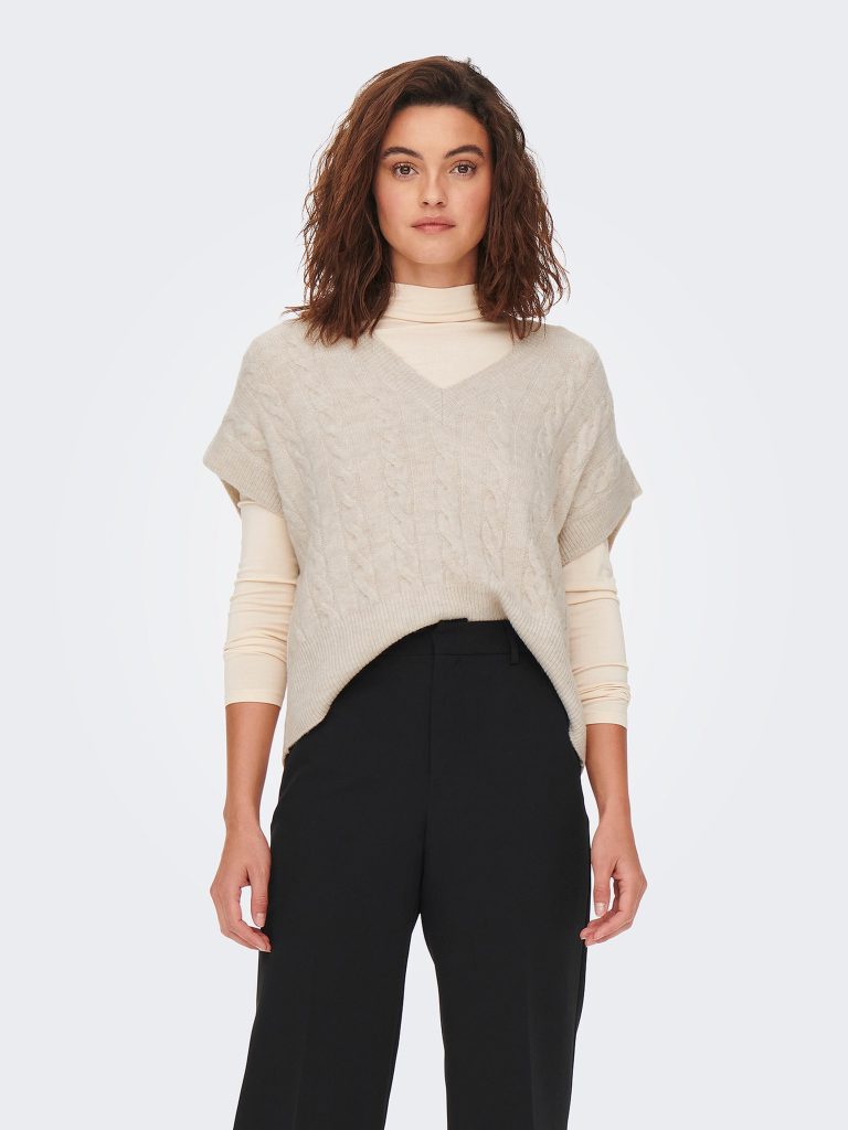 ONLMELODY VEST KNT NOOS OATMEAL MELANGE