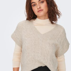 ONLMELODY VEST KNT NOOS OATMEAL MELANGE – Image 6