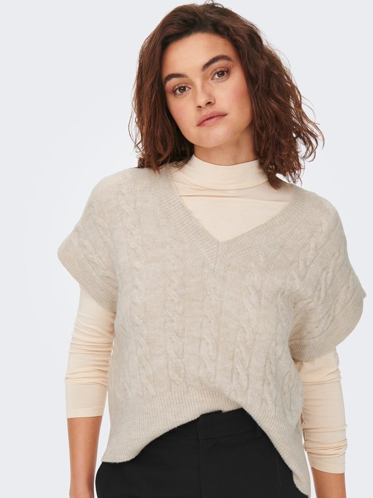 ONLMELODY VEST KNT NOOS OATMEAL MELANGE