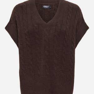 ONLMELODY VEST KNT NOOS COFFEE BEAN MELANGE - Image 1