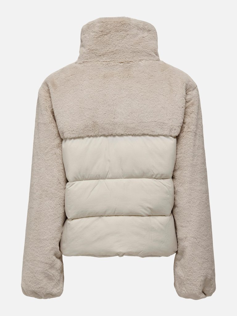 ONLWANJA FUR PUFFER MIX JACKET MOONBEAM