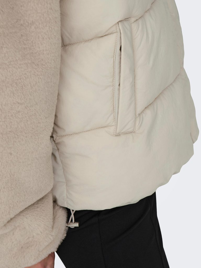 ONLWANJA FUR PUFFER MIX JACKET MOONBEAM