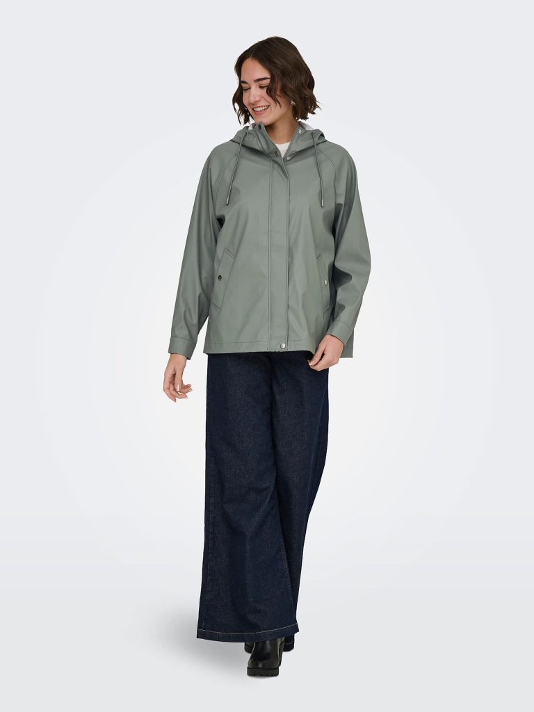 ONLELISA SHORT RAINCOAT CASTOR GRAY