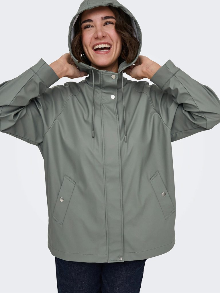 ONLELISA SHORT RAINCOAT CASTOR GRAY