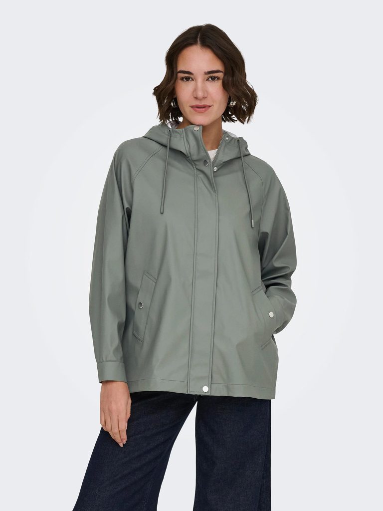 ONLELISA SHORT RAINCOAT CASTOR GRAY