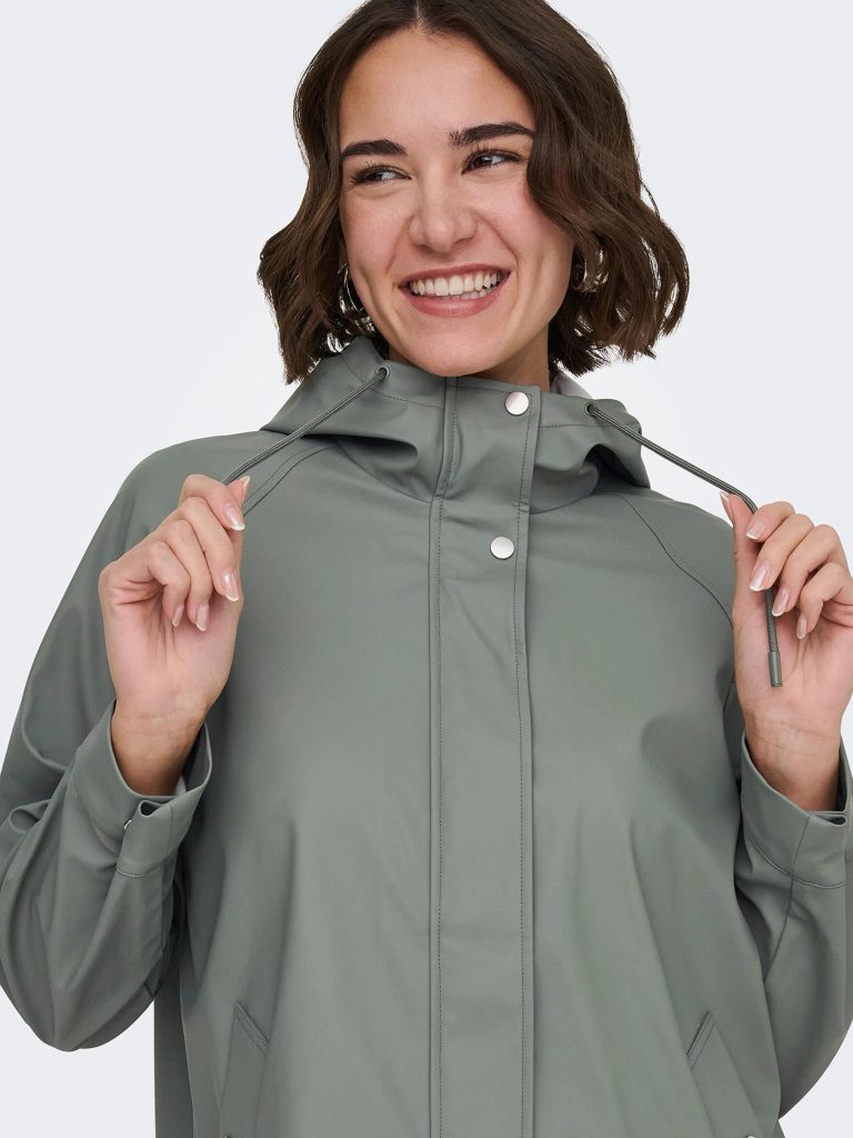 ONLELISA SHORT RAINCOAT CASTOR GRAY