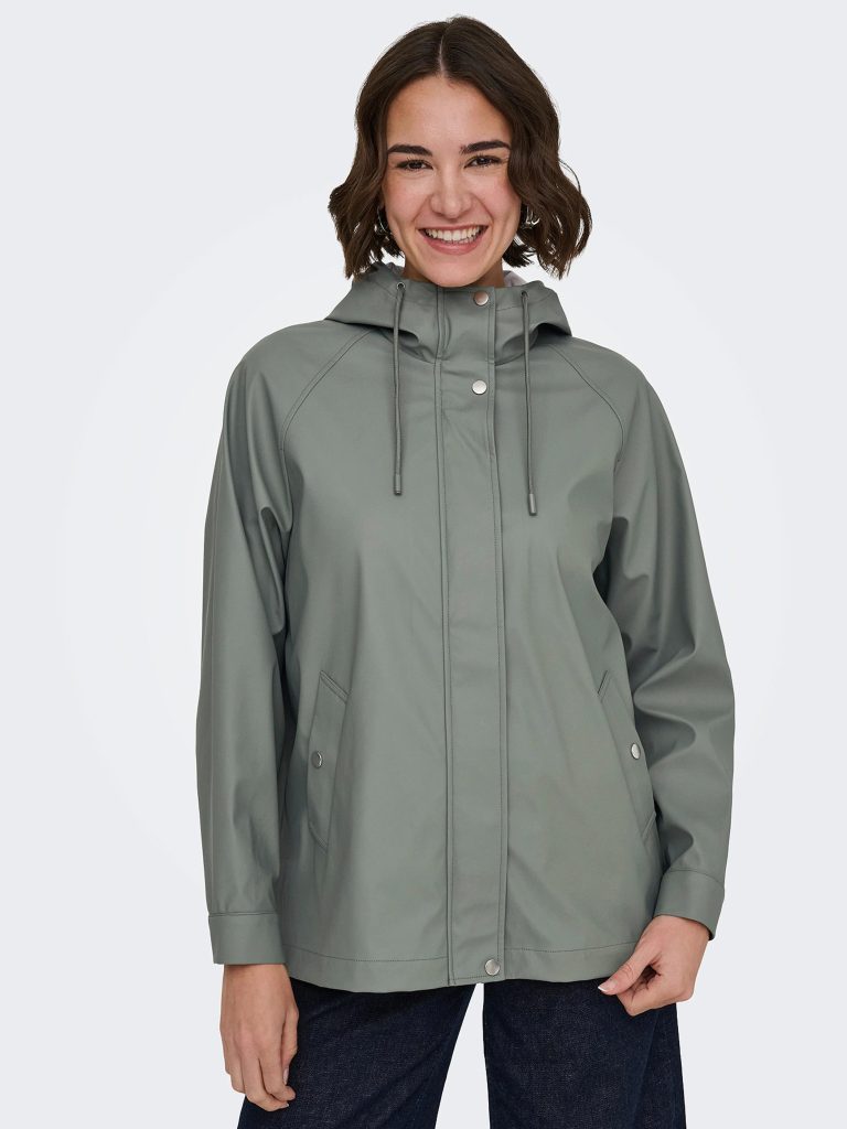 ONLELISA SHORT RAINCOAT CASTOR GRAY