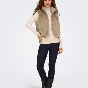ONLDANA FAUX FUR REVWAISTCOAT MINK - Image 3