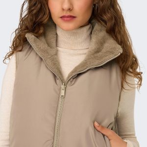 ONLDANA FAUX FUR REVWAISTCOAT MINK - Image 4