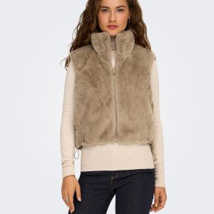 ONLDANA FAUX FUR REVWAISTCOAT MINK - Image 5