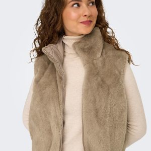 ONLDANA FAUX FUR REVWAISTCOAT MINK - Image 6