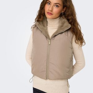 ONLDANA FAUX FUR REVWAISTCOAT MINK - Image 7