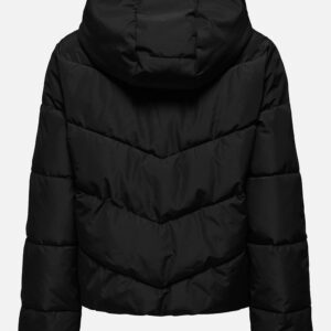 ONLCLAIR PUFFER HOOD JACKET BLACK – Image 2