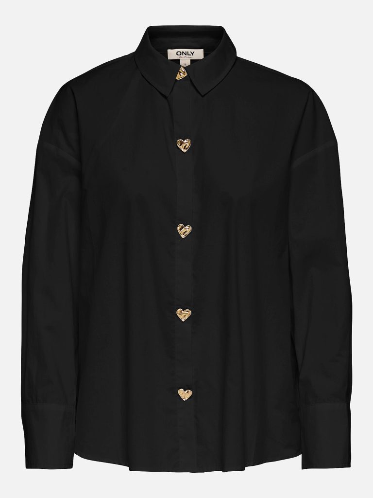 ONLKIRI BUTTON DETAIL LS SHIRT BLACK