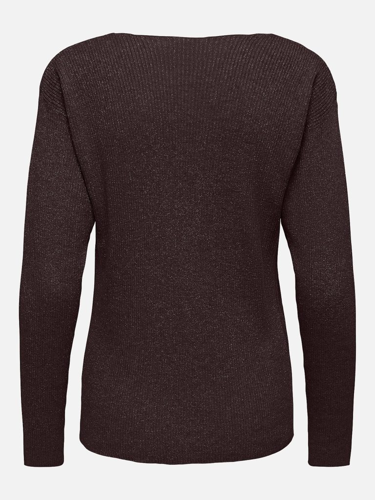 JDYNEW BEHAVE LS GLITTER PULLOVER CHOCOLATE BROWN