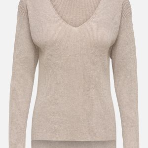 JDYNEW BEHAVE LS GLITTER PULLOVER PLAZZA TAUPE – Image 1