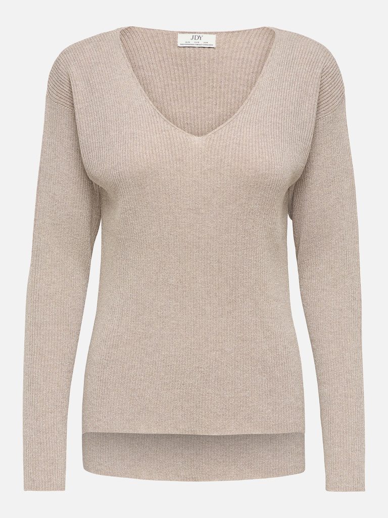 JDYNEW BEHAVE LS GLITTER PULLOVER PLAZZA TAUPE
