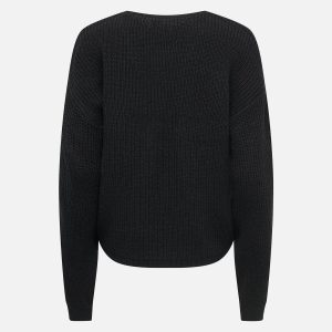 JDYEVIE LS VNECK PULLOVER KNT BLACK - Image 2