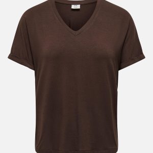 JDYSISSY SS VNECK TOP JRS COFFEE BEAN - Image 1