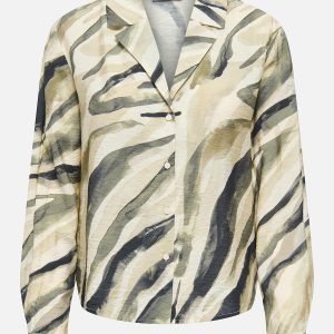 JDYLILJA LS SHIRT WVN SANDSHELL KALAMATA – Image 1