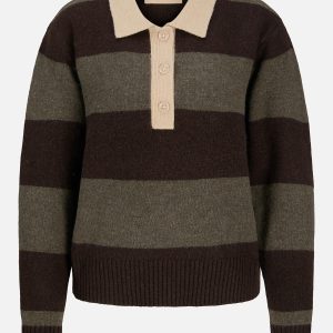 JXRUBY POLO NECK KNIT SEAL BROWN - Image 1
