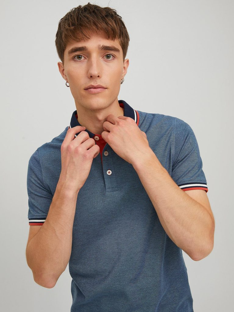 JJEPAULOS POLO SS DENIM BLUE