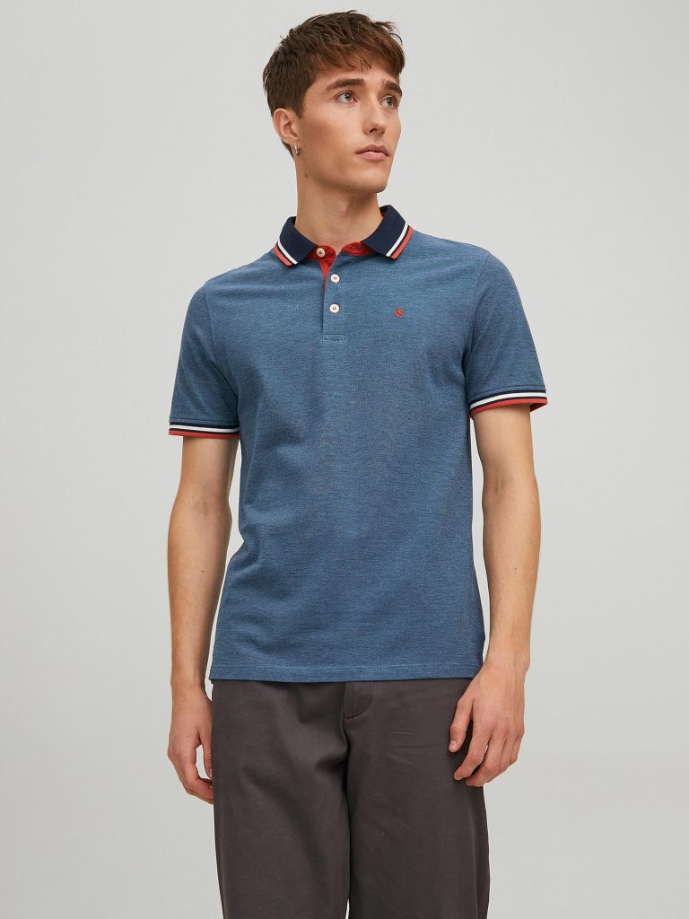 JJEPAULOS POLO SS DENIM BLUE