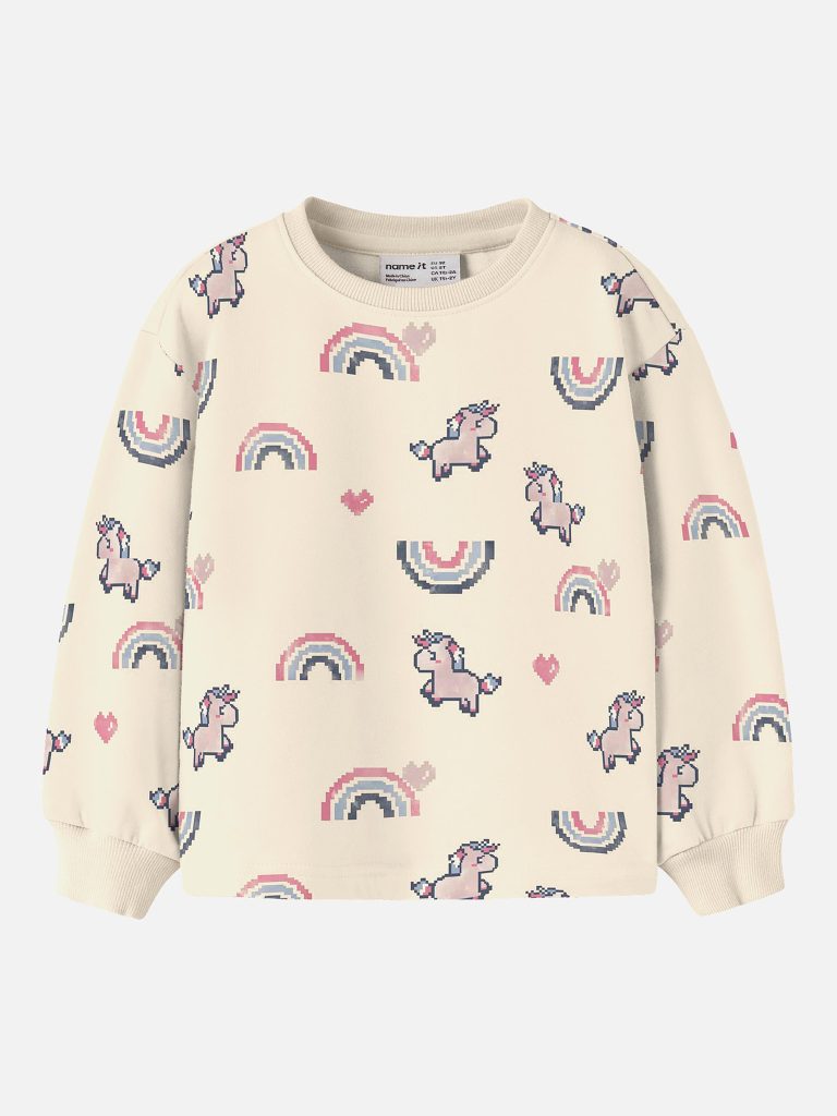 NMFLILITH LS RLX SWEAT ANTIQUE WHITE