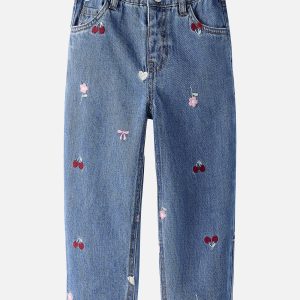 NMFBELLA BARREL EMB JEANS MED BLUE DENIM - Image 1