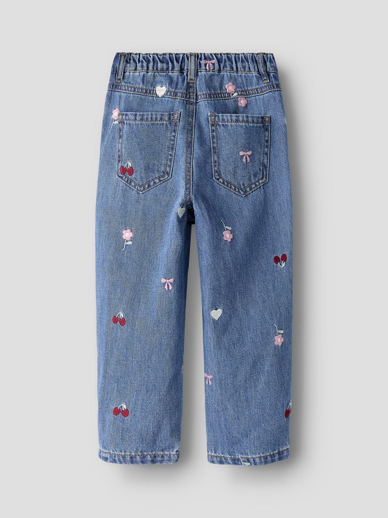 NMFBELLA BARREL EMB JEANS MED BLUE DENIM