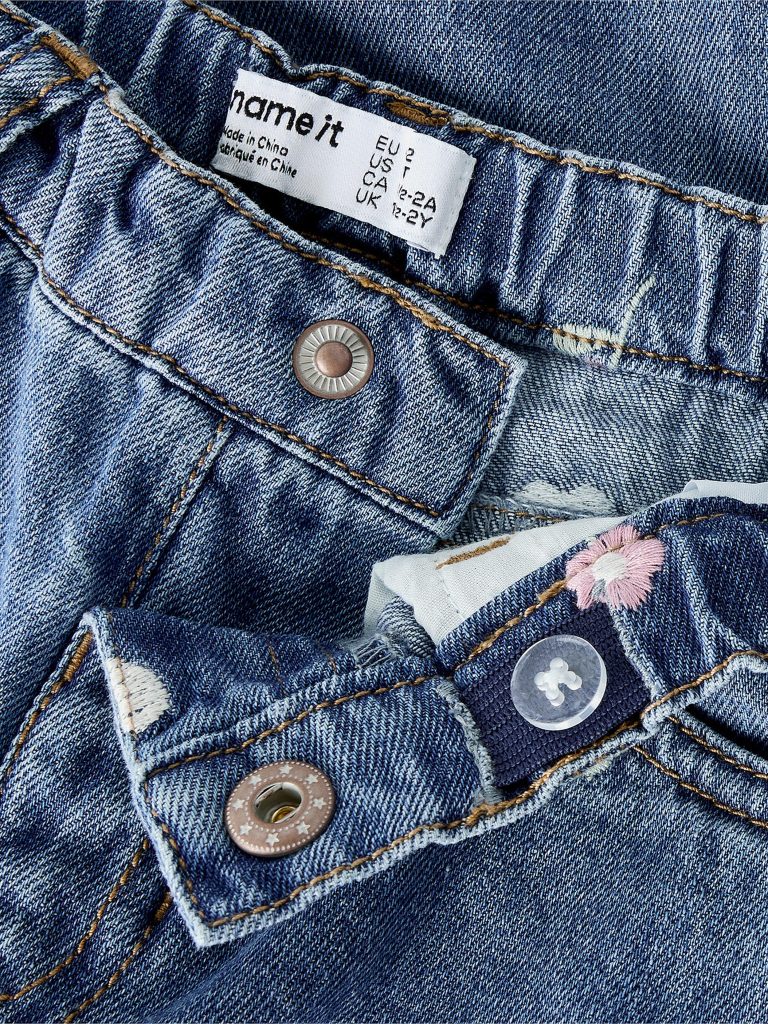 NMFBELLA BARREL EMB JEANS MED BLUE DENIM