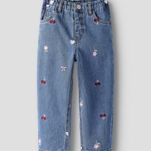 NMFBELLA BARREL EMB JEANS MED BLUE DENIM - Image 4