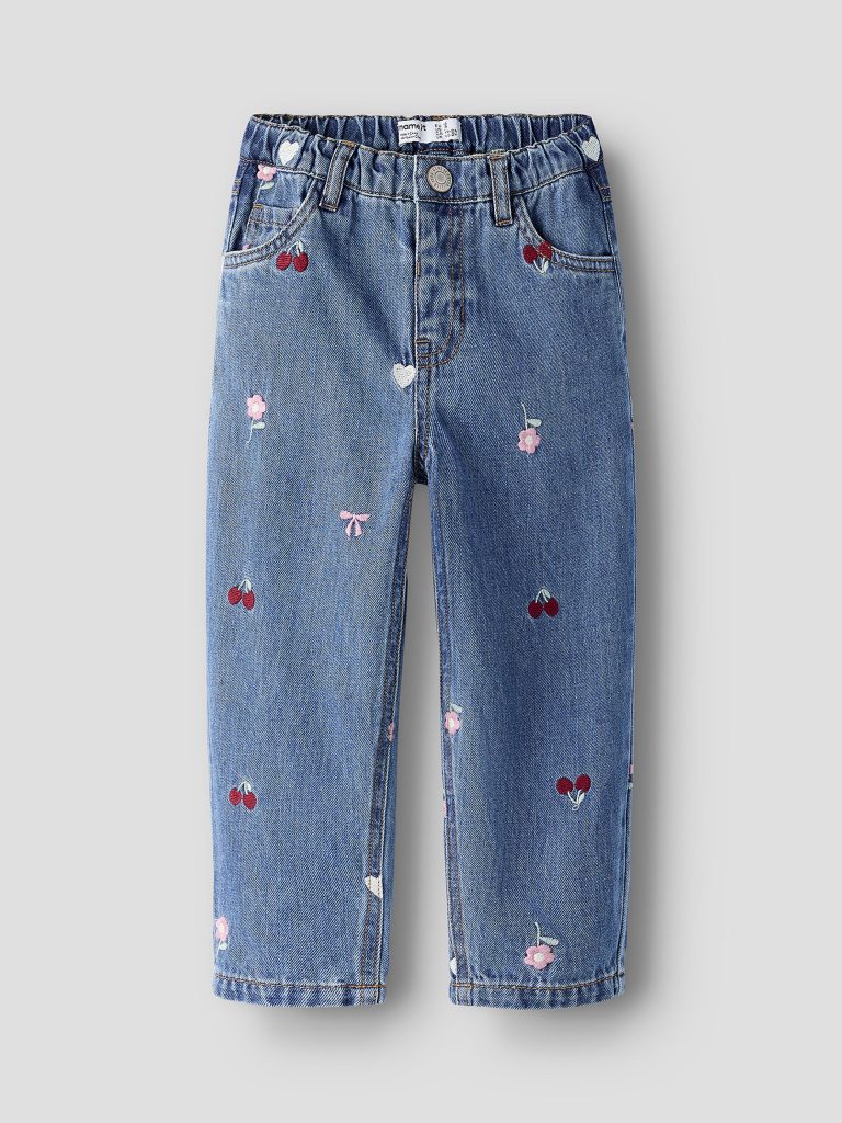 NMFBELLA BARREL EMB JEANS MED BLUE DENIM
