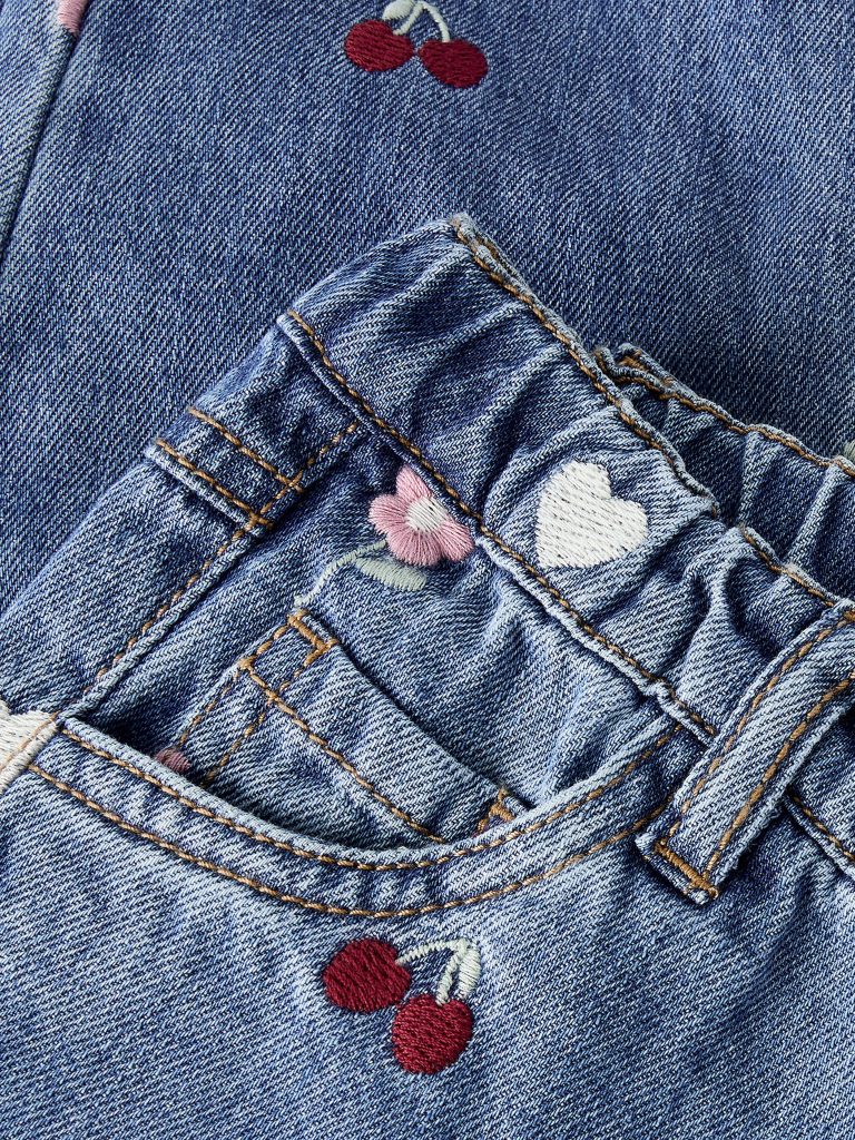 NMFBELLA BARREL EMB JEANS MED BLUE DENIM