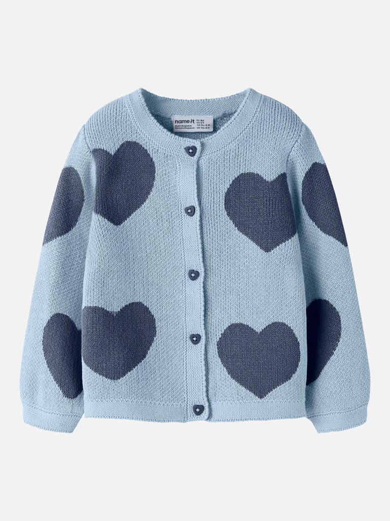NMFLIANAX LS KNIT CARD SUBDUED BLUE MINI