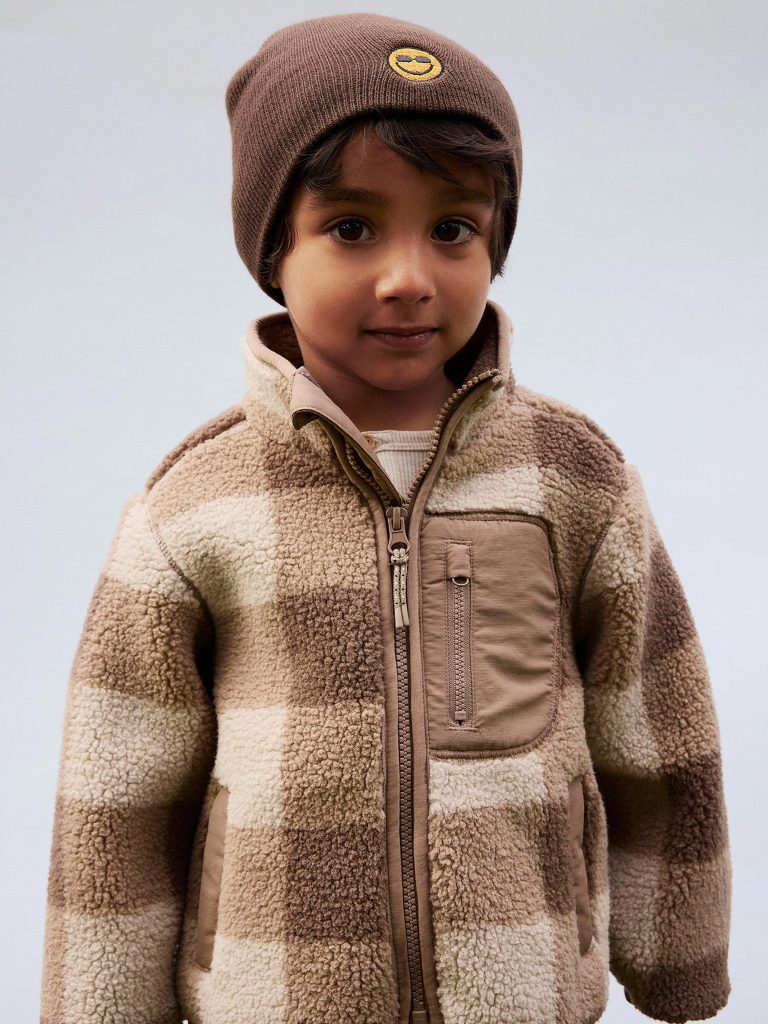NMMMONICO SHERPA JACKET CHECK FOSSIL