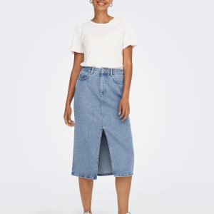 ONLBIANCA MIDI SKIRT REA LIGHT BLUE DENIM – Image 3