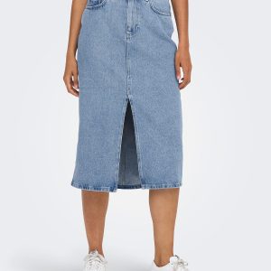 ONLBIANCA MIDI SKIRT REA LIGHT BLUE DENIM – Image 4