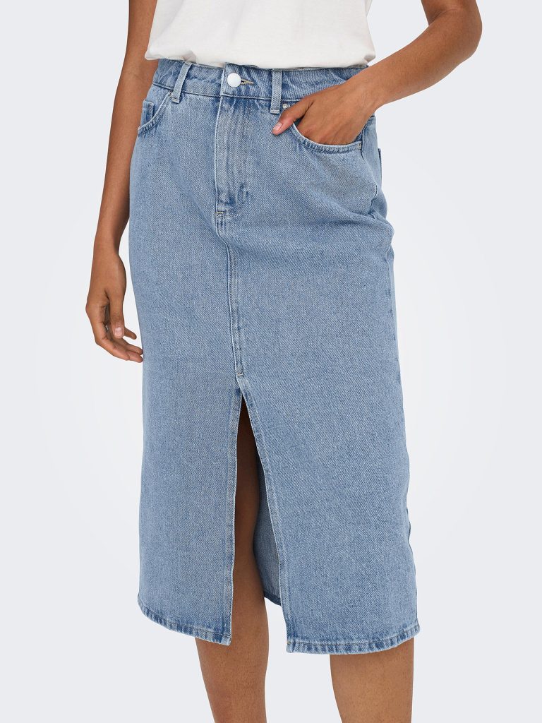 ONLBIANCA MIDI SKIRT REA LIGHT BLUE DENIM