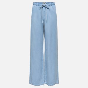 JDYMIRA MW WIDE STRING PANT LIGHT BLUE DENIM – Image 1