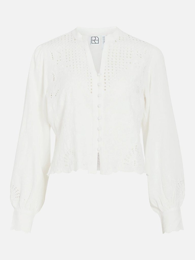 ROUMAI LS VNECK SHIRT CLOUD DANCER