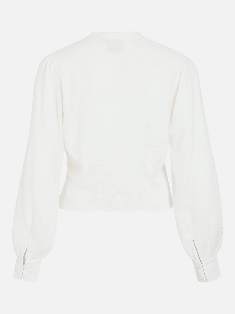 ROUMAI LS VNECK SHIRT CLOUD DANCER