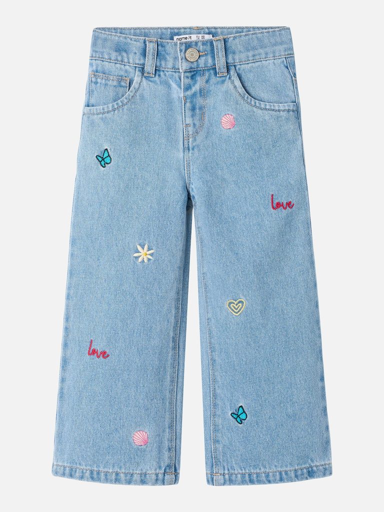NMFROSE WIDE EMB JEANS LIGHT BLUE DENIM MULTI