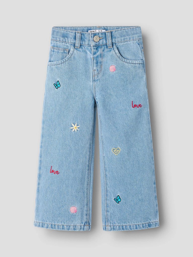 NMFROSE WIDE EMB JEANS LIGHT BLUE DENIM MULTI