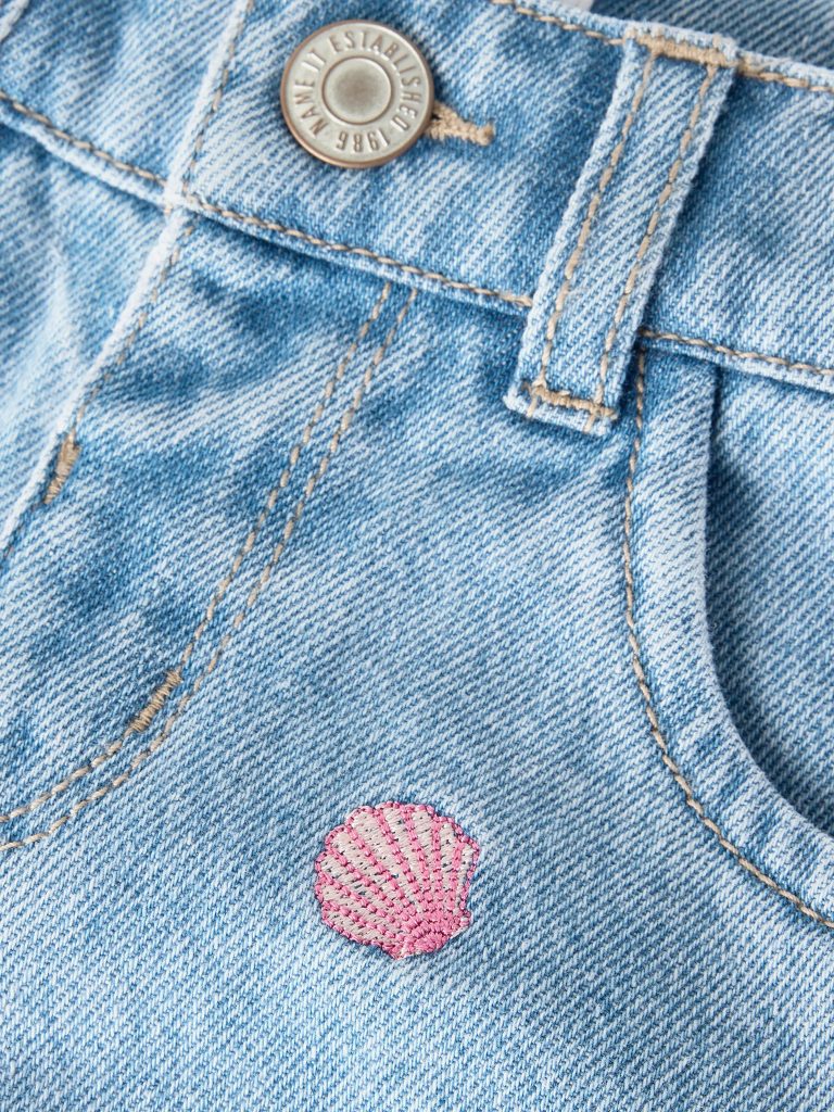 NMFROSE WIDE EMB JEANS LIGHT BLUE DENIM MULTI