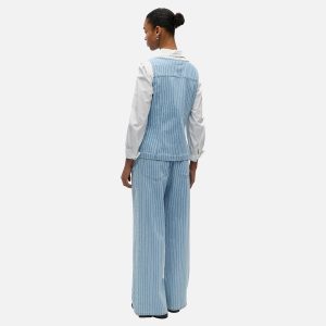 OBJSANNI SL RE DENIM WAISTCOAT LIGHT BLUE DENIM – Image 3