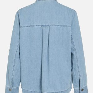 ROUFRANCIE MAE LS OVERSIZED SHIRT LIGHT BLUE – Image 2