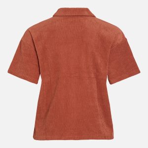 VIFROTTE EMB SS SHIRT BURNT BRICK GOLD – Image 2