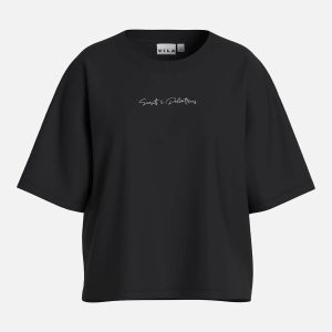 VIRUBIE ONECK SS OVERSIZE PALM TSHIRT BLACK – Image 1