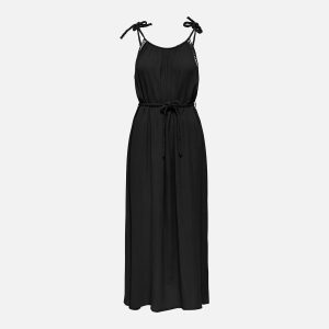 JDYLIVA LIFE STRAP MAXI DRESS BLACK WHITE EMB - Image 1